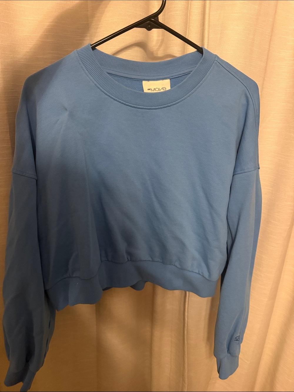 Boxy blue cropped crewneck|size L|H&M move
